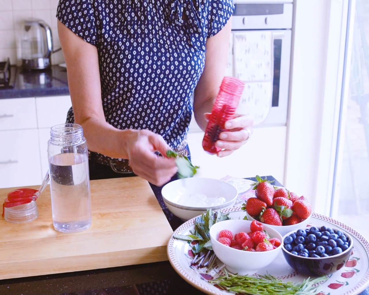 Paula preparing fruit