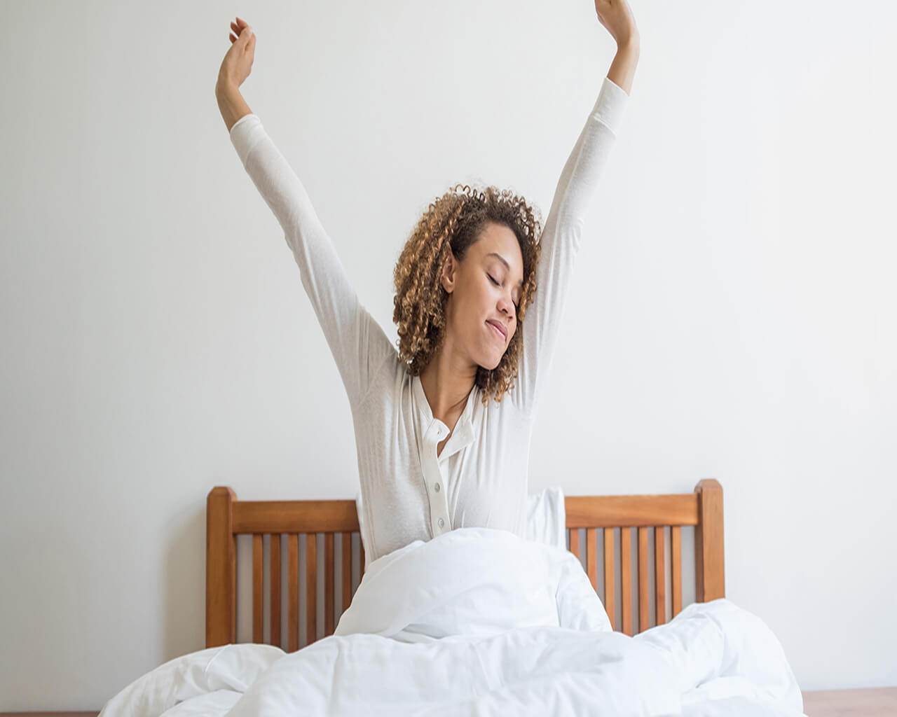 woman waking from sleep