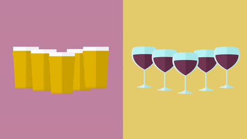 image of wine and beer glasses