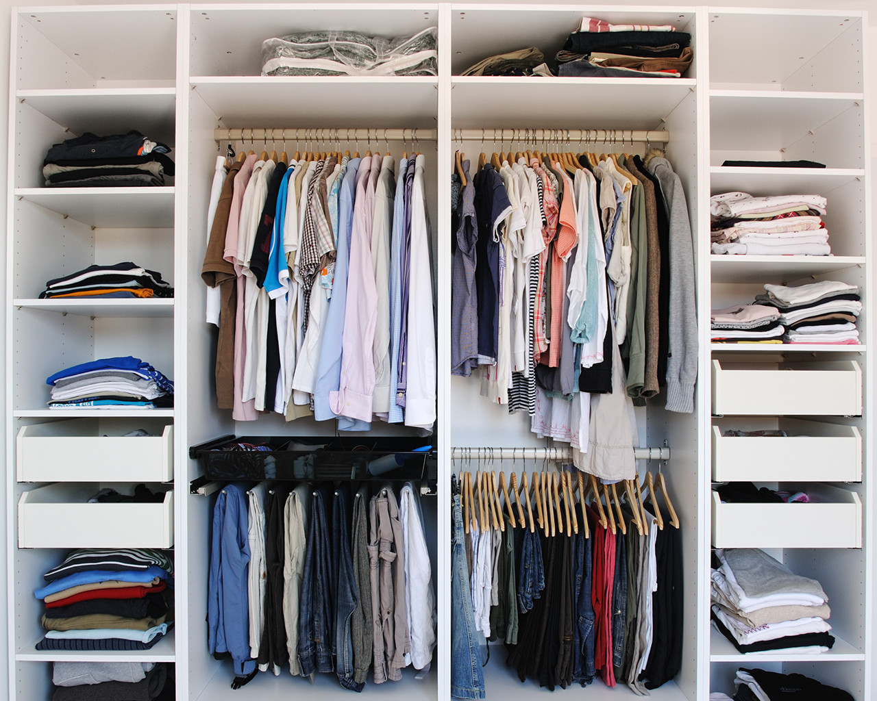 organised wardrobe