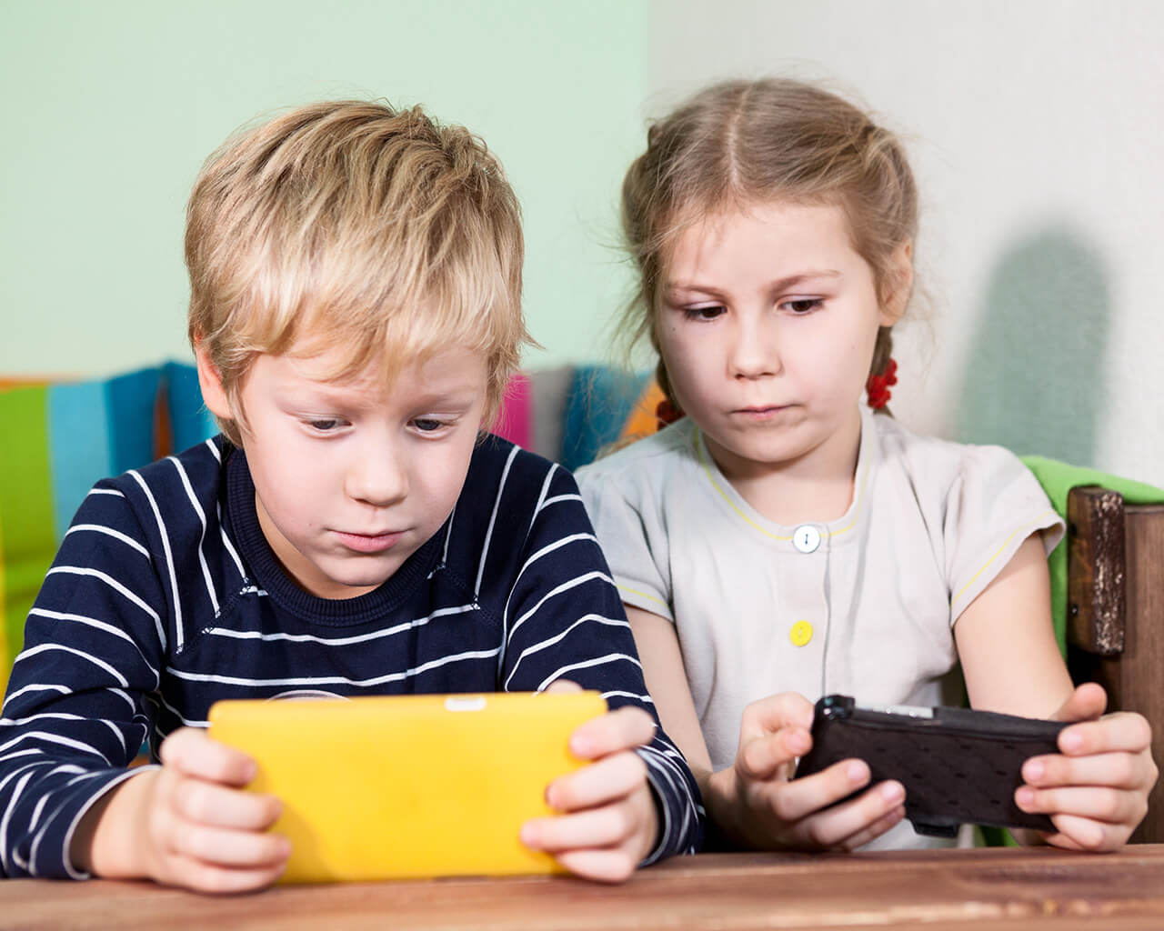 Kids spending time on phones