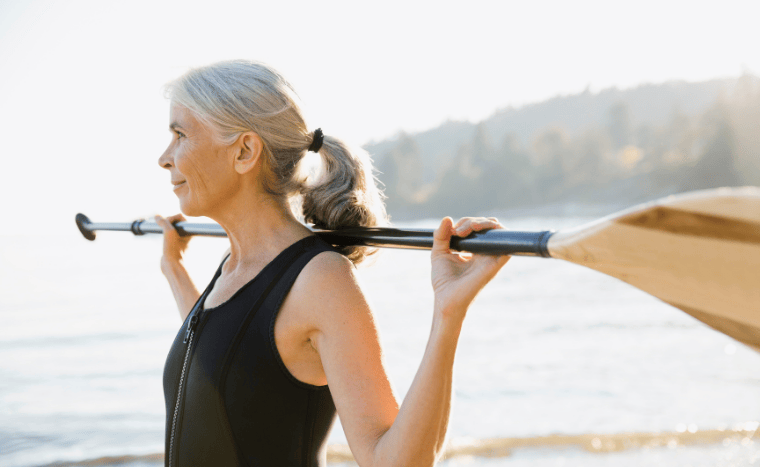 Cancer care woman at beach