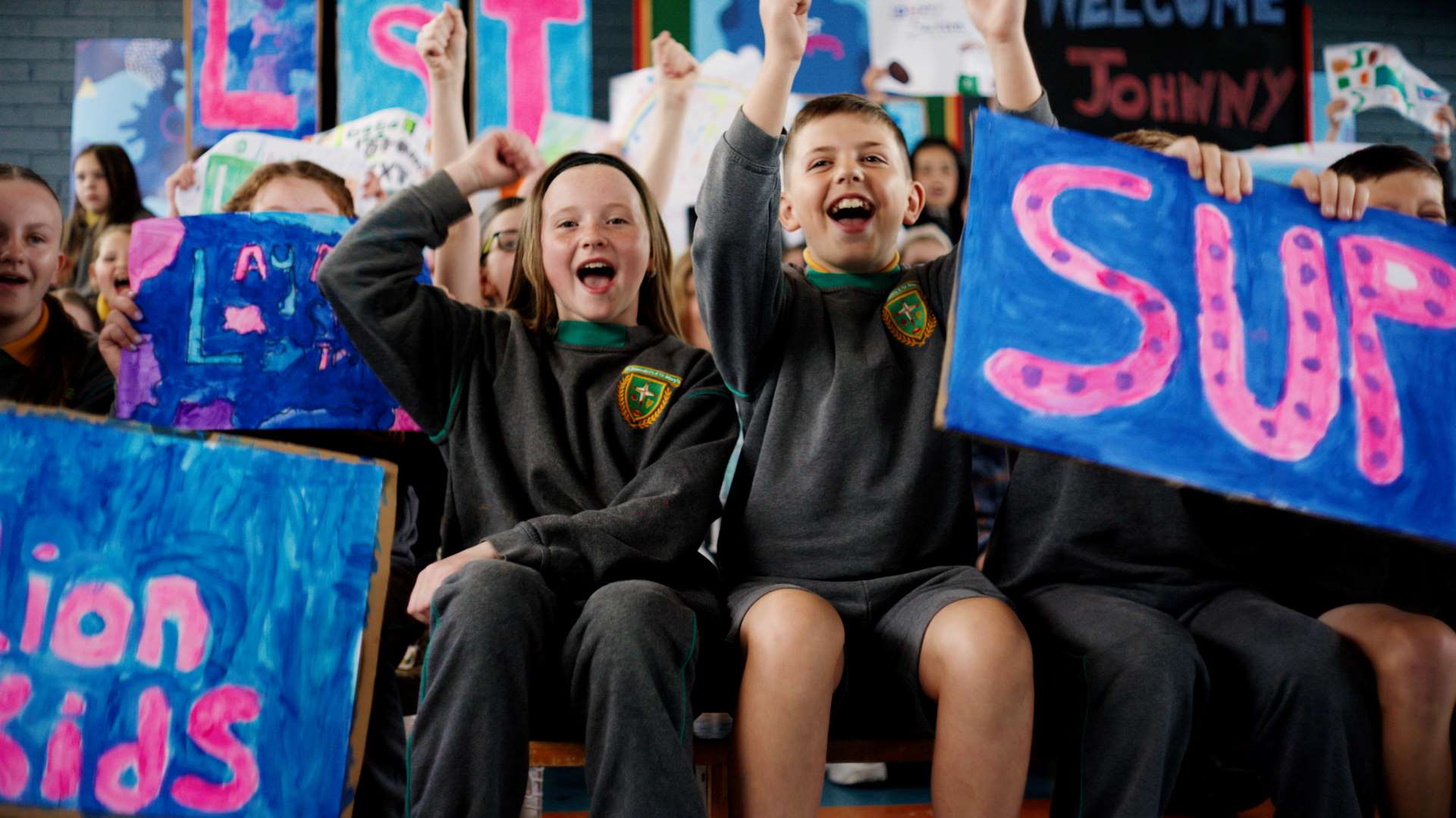 LST kids cheering